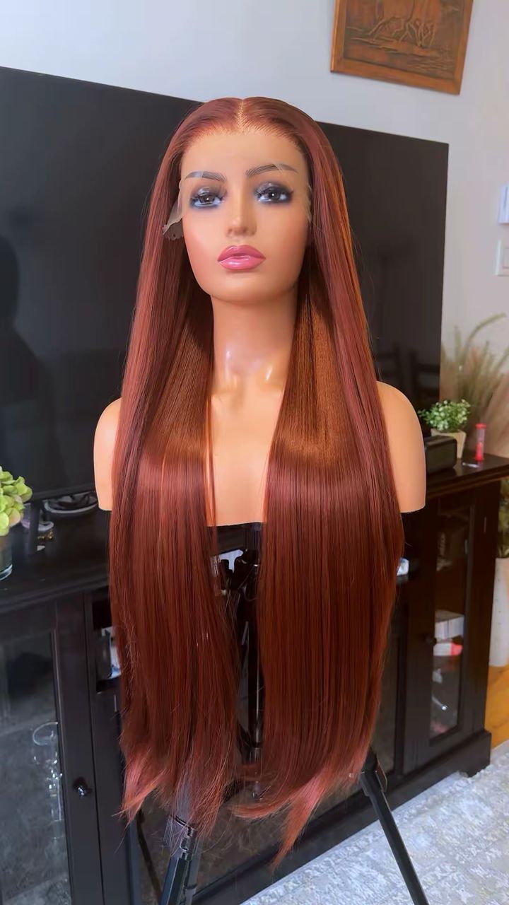 Perruque straight ultra class et sophistiquéeavec closure 6*6 HD effet frontal